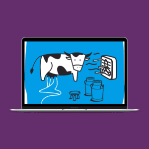 Ilustración de vaca stress calórico